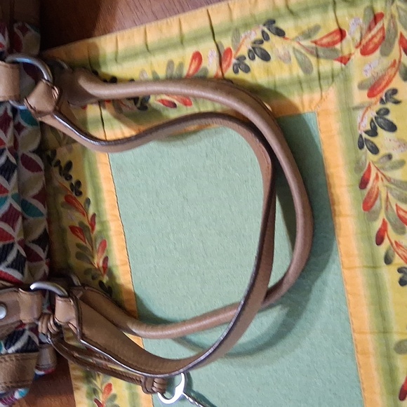 Fossil Multicolor Leaf Pattern Satchel - Picture 5 of 10